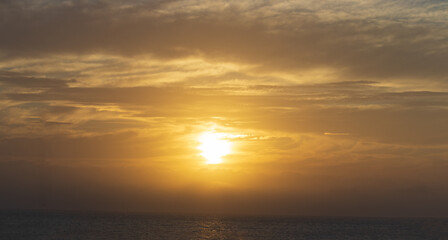 sunrise over the ocean in the early morning