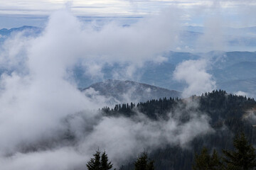 fog over the mountains