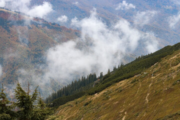 Mountains landscape with clouds