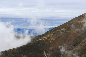 Mountains and clouds