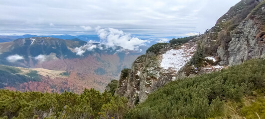 panorama of the mountains in October