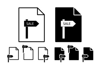 Sale sign vector icon in file set illustration for ui and ux, website or mobile application