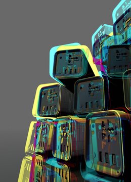 Electric batteries, conceptual illustration