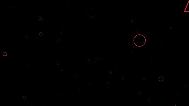 Abstract red neon shapes background