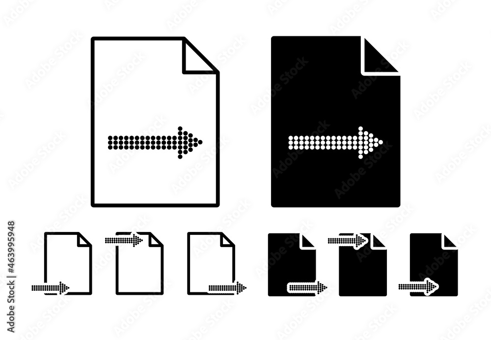 Poster point arrow vector icon in file set illustration for ui and ux, website or mobile application