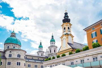 Fototapeta na wymiar Antique building view in Old Town Salzburg, Austria