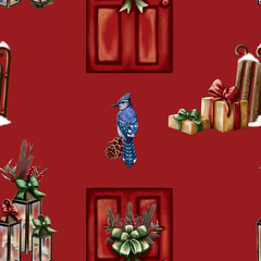 pattern of merry christmas and holiday mood