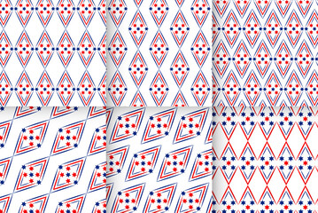 patterns of Usa star in national colors of america.
