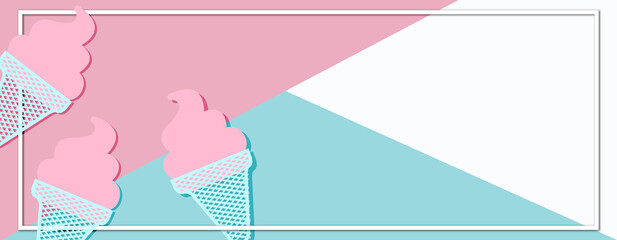 Ice cream sticks Modern banner design template - Suitable for advertising and promotion in social media post, blog, web, cover, header