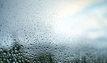 Rainy days waterdrops on window