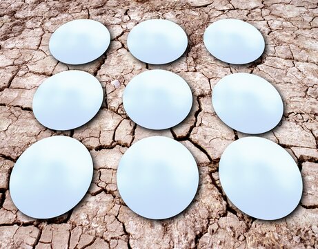 Mirror array on cracked Earth, conceptual image