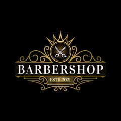 barbershop vintage style logo template