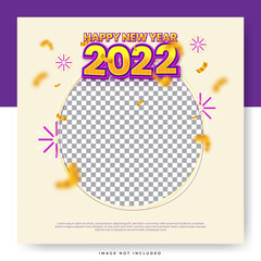 Happy new year 2022 social media banner template