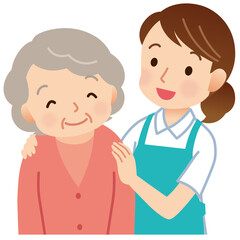 高齢者に寄り添う介護士　介護　ヘルパー