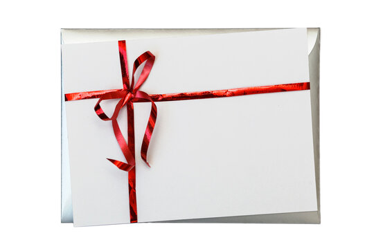 Christmas card and envelope on a white background