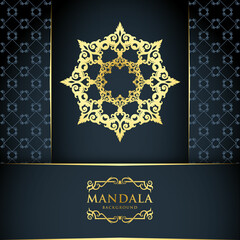 Decorative and luxurious mandala design background in gold color