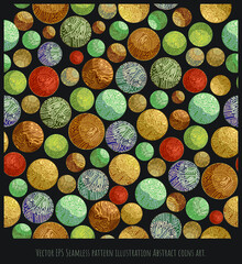Vector EPS Seamless pattern illustration Abstract coins art
