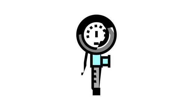 pressure measurement part of air compressor animated color icon. pressure measurement part of air compressor sign. isolated on white background