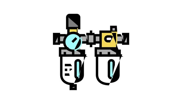 filter of air compressor animated color icon. filter of air compressor sign. isolated on white background
