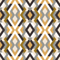 Abstract seamless geometric pattern in vector. Simple colorful texture. Background in gray, yellow and white colors