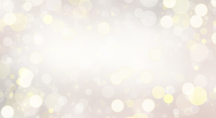 Gold and white blurred lights with soft focus. Beautiful abstract sparkling illustration. Shiny, sparkling, shining light background with blurry lights.