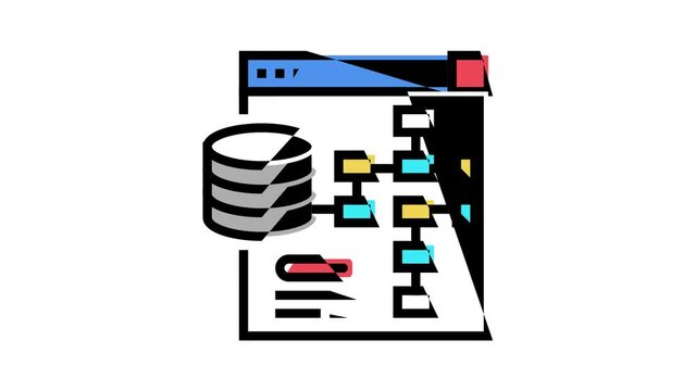 digital processing animated color icon. digital processing sign. isolated on white background