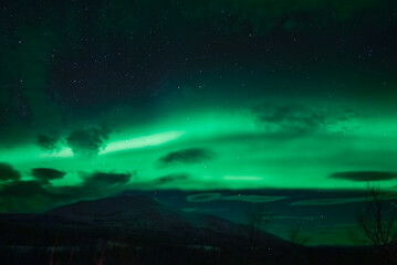 Obraz na płótnie Canvas northern lights aurora borealis winter in lapland