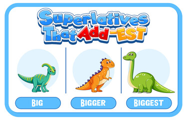 Comparative and Superlative Adjectives for word big