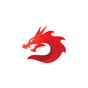 Modern gradient color dragon mascot logo vector icon