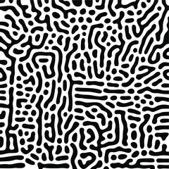 Turing Pattern Seamless Black Background