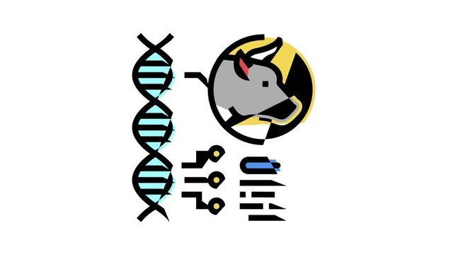 animal genetic animated color icon. animal genetic sign. isolated on white background
