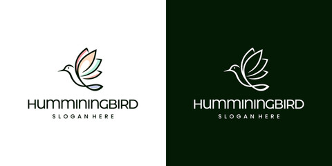 Humminingbird monoline logo design inspiration
