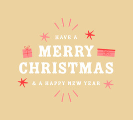 Composition of have a merry christmas and happy new year and decorations on yellow background