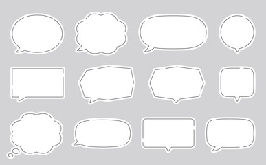 シンプルな吹き出しフレームのイラストセット。