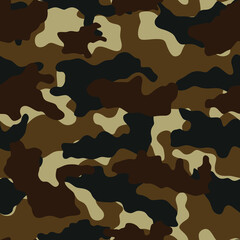 Seamless camouflage vector shapes. Forest, hunting, fishing.