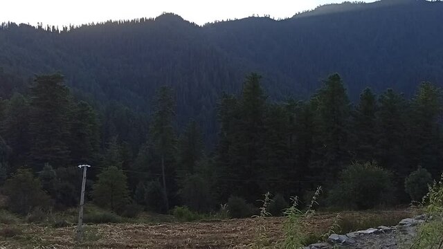 Beautiful view of Shogran (Siri paye), situated on a green plateau in the Kaghan Valley, northern Pakistan.