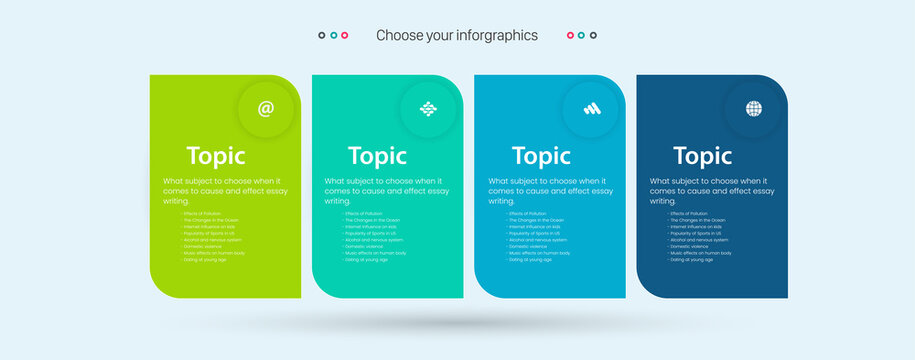 FOUR Options of infographic Process chart with blue, green pannels and Infographic template with 4 opions or steps, 4 business template for presentation Object.eps
