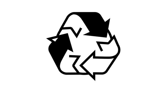 recycling energy saving logo animated line icon. recycling energy saving logo sign. isolated on white background