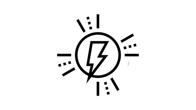 lightning energy saving logo animated line icon. lightning energy saving logo sign. isolated on white background