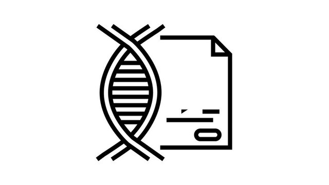 molecule genetic documentation animated line icon. molecule genetic documentation sign. isolated on white background