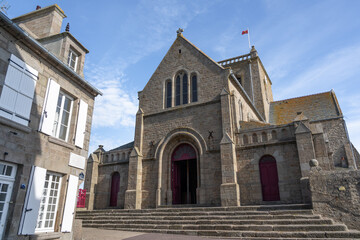 Fototapeta na wymiar Église Saint-Nicolas de Barfleur, Manche, Normandie