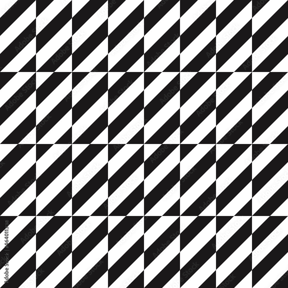 Poster striped black and white rectangles resembling a checkerboard. diagonal rectangles in two colors. vec