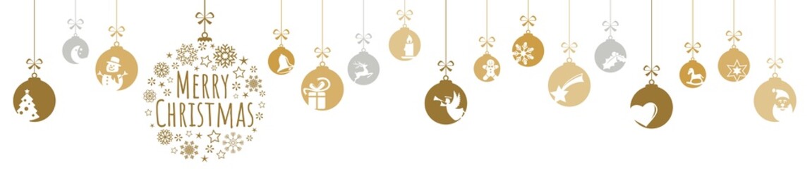 christmas greetings with snow flakes and baubles