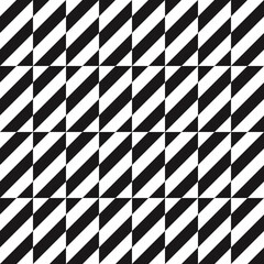 Striped black and white rectangles resembling a checkerboard. Diagonal rectangles in two colors. Vector.