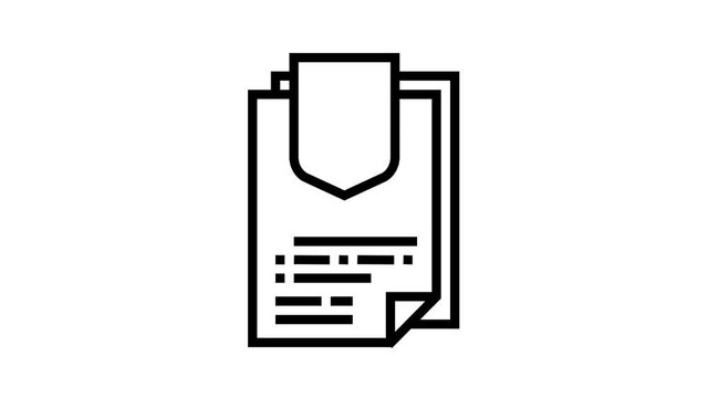 agreement research and health protect animated line icon. agreement research and health protect sign. isolated on white background