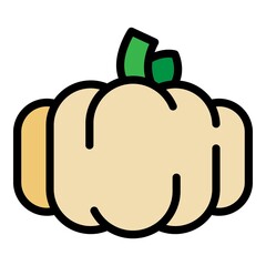 Vegetable pumpkin icon. Outline vegetable pumpkin vector icon color flat isolated