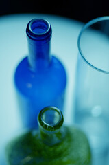 Still life glass bottle silhouette