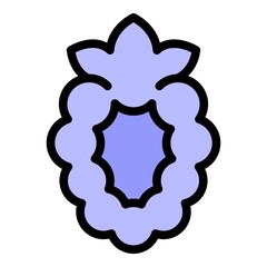 Half blackberry icon. Outline half blackberry vector icon color flat isolated
