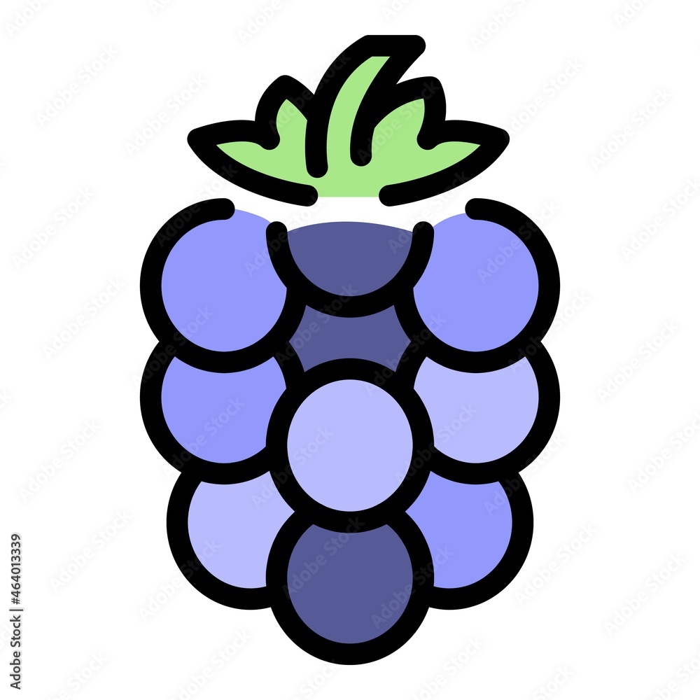 Poster dessert blackberry icon. outline dessert blackberry vector icon color flat isolated