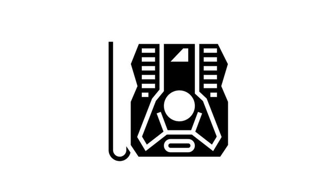 portable air compressor animated glyph icon. portable air compressor sign. isolated on white background